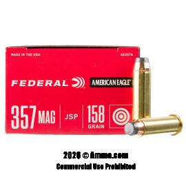 Image of Federal 357 Magnum Ammo - 50 Rounds of 158 Grain JSP Ammunition
