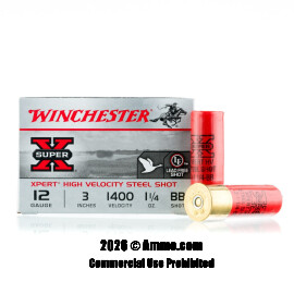 Winchester Super-X Xpert HV 12 Gauge Ammo - 25 Rounds of 1-1/4 oz. BB Steel Shot Ammunition