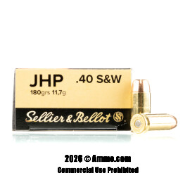 Image of Sellier & Bellot 40 S&W Ammo - 50 Rounds of 180 Grain JHP Ammunition