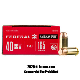 Image of Federal 40 Cal Ammo - 1000 Rounds of 165 Grain FMJ Ammunition