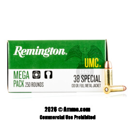 Remington 38 Special Ammo - 250 Rounds of 130 Grain FMJ Ammunition