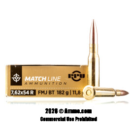 Image of Prvi Partizan 7.62x54r Ammo - 20 Rounds of 182 Grain FMJ-BT Ammunition