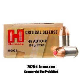 Image of Hornady Critical Defense 45 ACP +P - 200 Rounds of 185 Grain FTX Ammunition