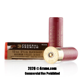 Federal Vital-Shok FliteControl 12 Gauge Ammo - 5 Rounds of 2 3/4" #00 Buck Ammunition