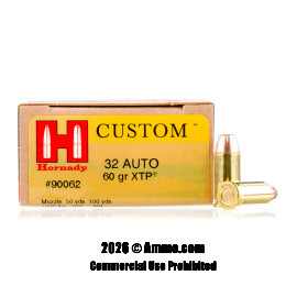 Image of Hornady 32 ACP Ammo - 25 Rounds of 60 Grain XTP Ammunition
