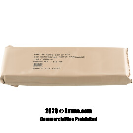 PMC Battle Pack 45 ACP Ammo - 250 Rounds of 230 Grain FMJ Ammunition