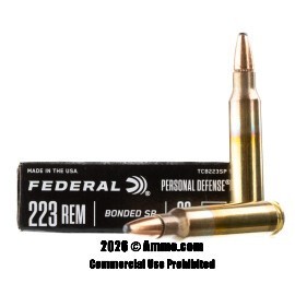 Federal Personal Defense 223 Rem Ammo - 20 Rounds of 62 Grain Bonded SP Ammunition