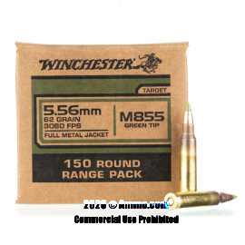 Image of Winchester 5.56x45 Ammo - 600 Rounds of 62 Grain FMJ M855 Ammunition