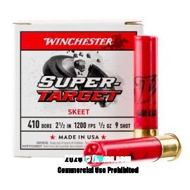 Winchester Super Target 410 Bore Ammo - 25 Rounds of 1/2 oz. #9 Shot Ammunition