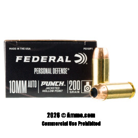 Image of Federal Punch 10mm Ammo - 20 Rounds of 200 Grain JHP Ammunition