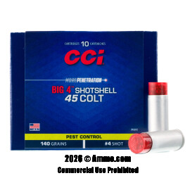 Image of CCI Pest Control Big 4 45 Long Colt Ammo - 10 Rounds of 140 Grain #4 Shot Ammunition