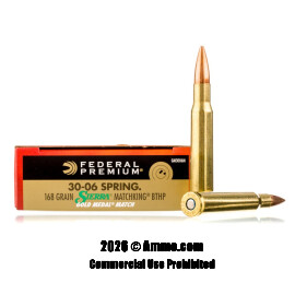 Image of Federal 30-06 Ammo - 20 Rounds of 168 Grain HPBT Ammunition