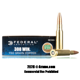 Image of Federal Power-Shok Copper 308 Win Ammo - 200 Rounds of 150 Grain SCHP Ammunition