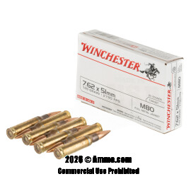 Image of Bulk 308 Win Ammo - 500  Rounds of Bulk 149 Grain FMJ-BT Ammunition from Winchester