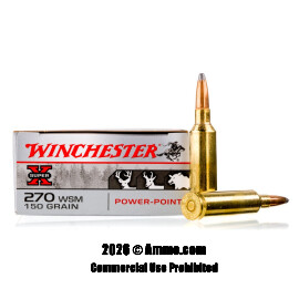 Image of Winchester 270 Win Short Mag Ammo - 20 Rounds of 150 Grain PP Ammunition