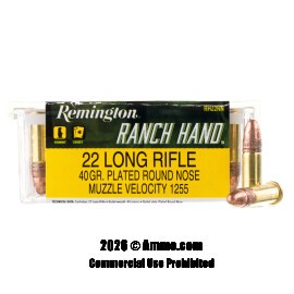 Remington Ranch Hand 22 LR Ammo - 5000 Rounds of 40 Grain CPRN Ammunition