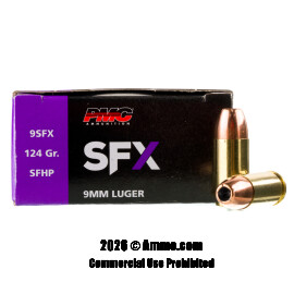 Image of PMC SFX 9mm Ammo - 50 Rounds of 124 Grain JHP Ammunition