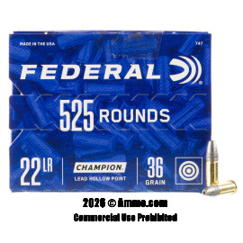 Image of Federal Champion 22 LR Ammo - 525 Rounds of 36 Grain LHP Ammunition