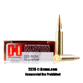 Image of Hornady 223 Ammo - 200 Rounds of 75 Grain HPBT Ammunition