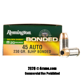 Image of Remington Golden Saber Bonded 45 ACP Ammo - 20 Rounds of 230 Grain BJHP Ammunition