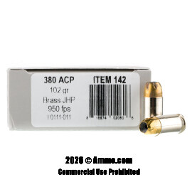 Image of Underwood 380 ACP Ammo - 20 Rounds of 102 Grain BJHP Ammunition