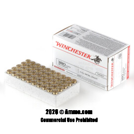 Image of Bulk 380 ACP Ammo - 500  Rounds of Bulk 95 Grain FMJ Ammunition from Winchester