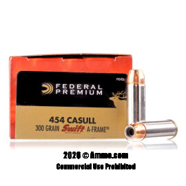Image of Federal Prmium Vital-Shok 454 Casull Ammo - 20 Rounds of 300 Grain Swift A-Frame JHP Ammunition