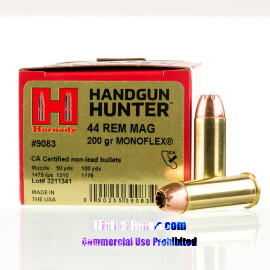 Image of Hornady Handgun Hunter 44 Magnum Ammo - 20 Rounds of 200 Grain MonoFlex Ammunition