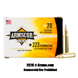 Image of Armscor USA 223 Ammo - 20 Rounds of 55 Grain PSP Ammunition