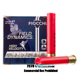 Image For 250 Rounds Of 11/16 oz. #8 Shot 410 Fiocchi Ammunition