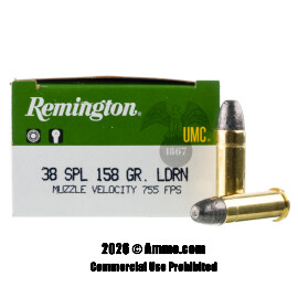 Remington 38 Special Ammo - 500 Rounds of 158 Grain LRN Ammunition