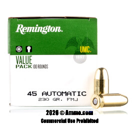 Remington 45 ACP Ammo - 600 Rounds of 230 Grain FMJ Ammunition