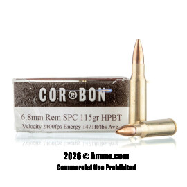 Image of Corbon Performance Match 6.8 SPC Ammo - 20 Rounds of 115 Grain HPBT Ammunition