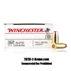 Image of Winchester USA 32 ACP Ammo - 500 Rounds of 71 Grain FMJ Ammunition