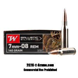Image of Winchester Ballistic Silvertip 7mm-08 Rem Ammo - 20 Rounds of 140 Grain Polymer Tip Ammunition