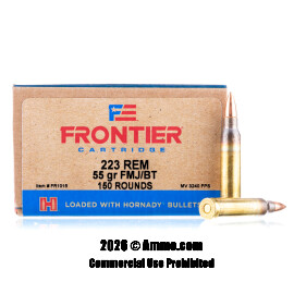 Image of Hornady Frontier 223 Ammo - 150 Rounds of 55 Grain FMJ Ammunition