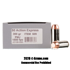 Image of Underwood 50 Action Express Ammo - 20 Rounds of 300 Grain FMJ Ammunition