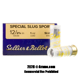 Sellier and Bellot 12 Gauge Ammo - 25 Rounds of 1 oz. Rifled Slug Ammunition