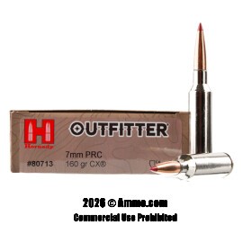 Image of Hornady Outfitter 7mm PRC Ammo - 20 Rounds of 160 Grain CX Ammunition