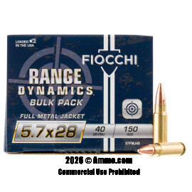 Image of Fiocchi 5.7x28mm Ammo - 450 Rounds of 40 Grain FMJ Ammunition