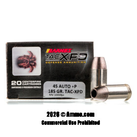 Image of Barnes TAC-XPD 45 ACP +P Ammo - 20 Rounds of 185 Grain SCHP Ammunition