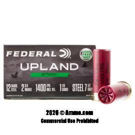 Federal Upland Steel 12 Gauge Ammo - 25 Rounds of 1-1/8 oz. #7-1/2 Steel Shot Ammunition