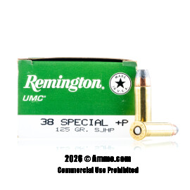 Remington 38 Special +P Ammo - 50 Rounds of 125 Grain SJHP Ammunition