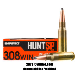 Image of Ammo Inc. Hunt 308 Win Ammo - 20 Rounds of 165 Grain SPBT Ammunition