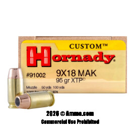 Image of Hornady 9mm Makarov Ammo - 25 Rounds of 95 Grain JHP Ammunition