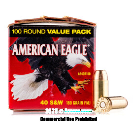 Image of Federal 40 Cal Ammo - 100 Rounds of 180 Grain FMJ Ammunition