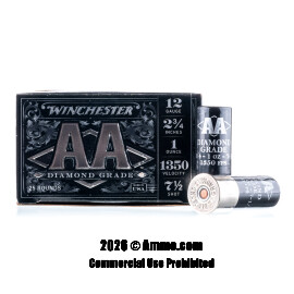 Winchester AA Diamond Grade 12 Gauge Ammo - 250 Rounds of 1 oz. #7.5 Shot (Copper Plated Lead) Ammunition
