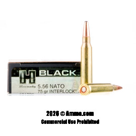 Image of Hornady BLACK 5.56x45 Ammo - 200 Rounds of 75 Grain InterLock HD SBR Ammunition