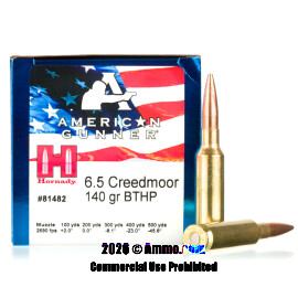 Hornady American Gunner 6.5 Creedmoor Ammo - 500 Rounds of 140 Grain HPBT Ammunition