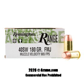 Image of Remington Range 40 S&W - 50 Rounds of 180 Grain FMJ Ammunition